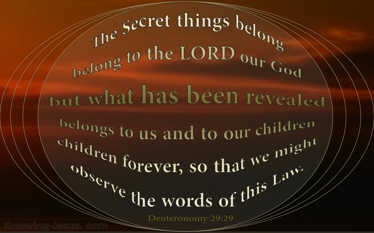 Deuteronomy 29:29 The Secret Things Of God (brown)